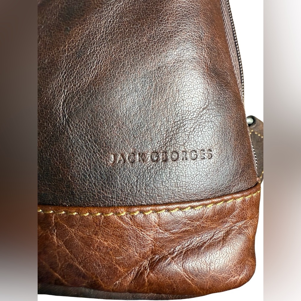 Jack Georges Leather Sling Backpack – Rich Brown, Hands-Free Travel Bag | EUC - Picture 3 of 8